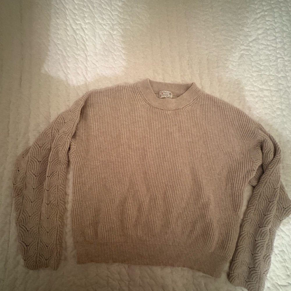 Poof! Tan Sweater (fits more like a medium)